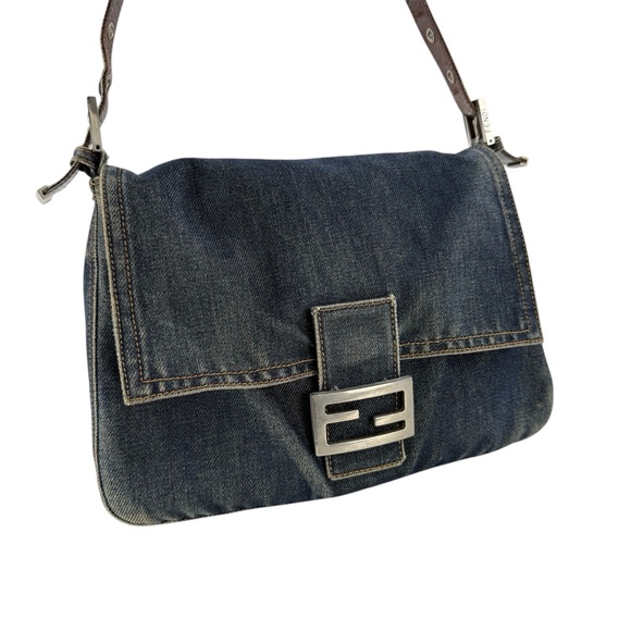 Fendi Denim Mamma Baguette Shoulder Bag - Picture 5 of 10